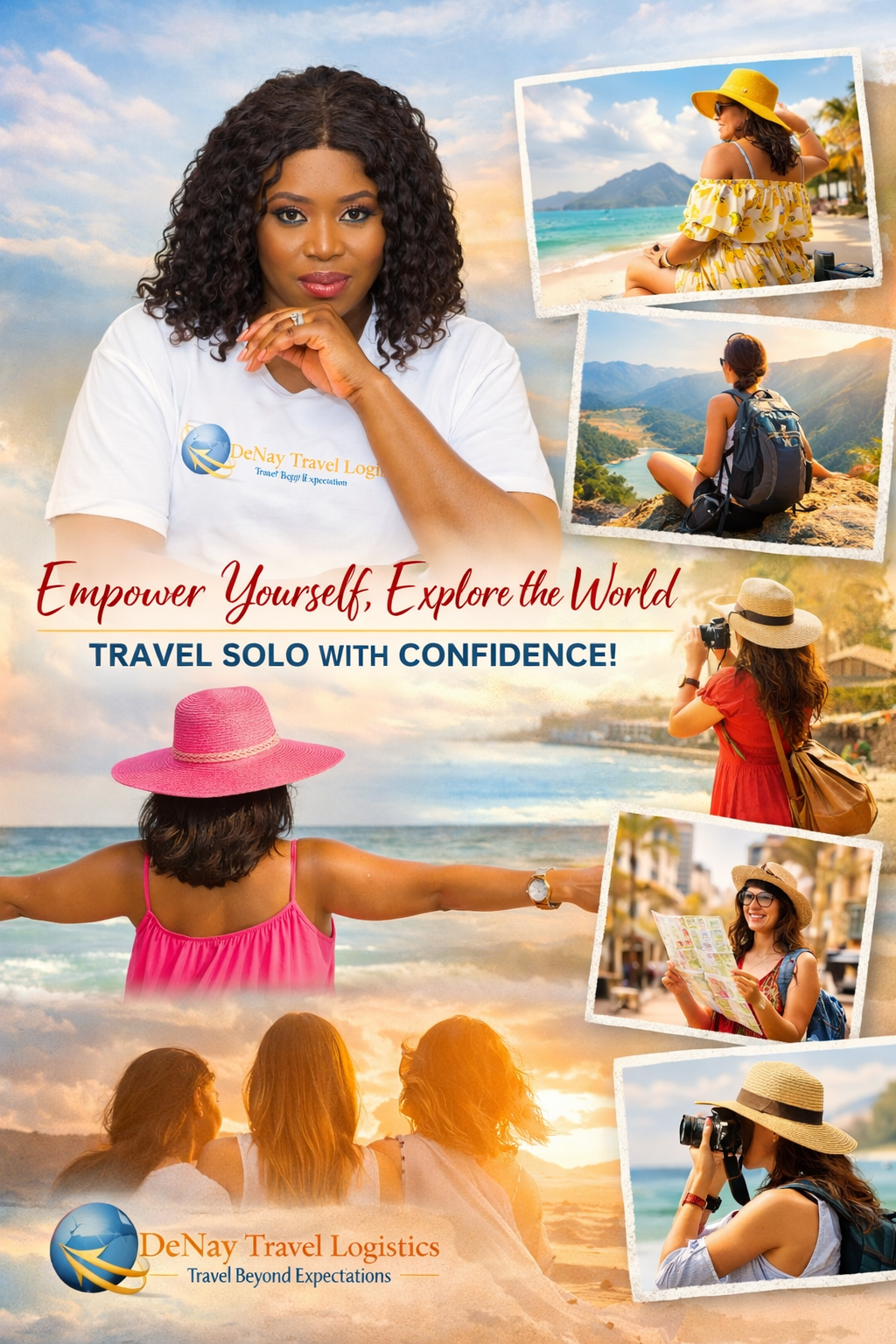 Woman solo traveler exploring a new destination planned by Denay Travel Logistics